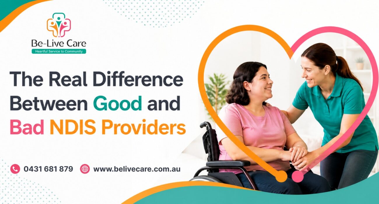 NDIS participant and support worker discussing quality disability care and choosing the right NDIS provider in Australia.