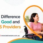 NDIS participant and support worker discussing quality disability care and choosing the right NDIS provider in Australia.